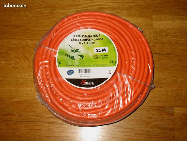 NEUF * PROLONGATEUR 25 Mètre Puissance 3680 Watts 3G15mm HO5VV-F