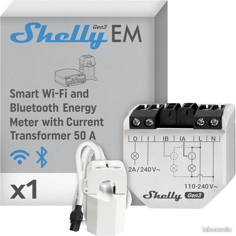 Shelly EM Gen3 + pince 50A plusieurs unités disponibles