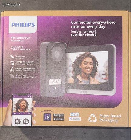 Visiophone filaire connecté Welcome eye connect 3 PHILIPS