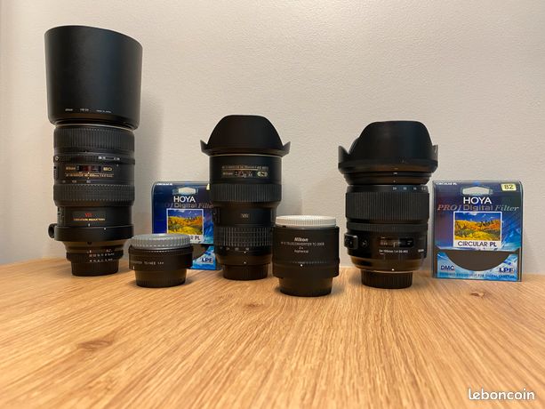 Nikon AFS 16-35 f4 AF VR 80-400 teleconvertisseur TC-14EII et TC-20EIII Sigma HSM ART 24-105 f4