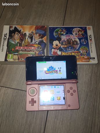 Nintendo 3ds rose avec 2 jeux excellent etat