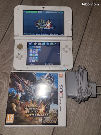 Nintendo 3ds xl blanche avec monster hunter