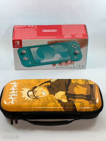 Nintendo Switch Lite Turquoise + Housse Naruto + microSD 16 Go