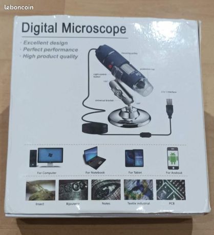 Ninyoon Microscope Numérique USB 2K, 40-1000X, pour PC, Android, Tablette Windows, Mac, Linux