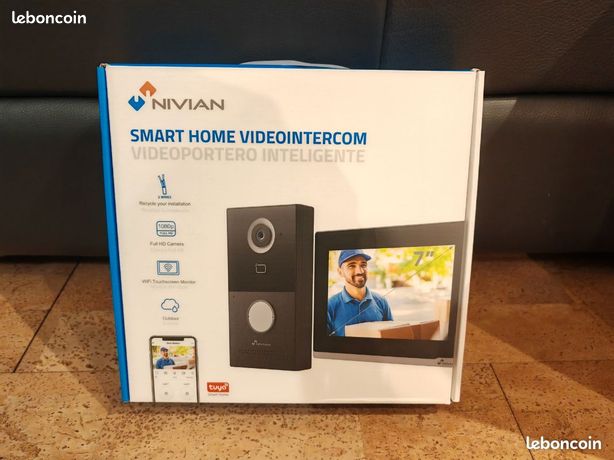 NIVIAN Interphone vidéo Intelligent WiFi pour extérieur avec écran Tactile 7" Full HD
