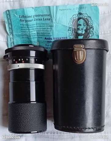 Objectif Carl Zeiss Super Dynarex 4/135 et son étui en cuir