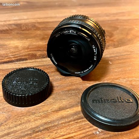 Objectif Minolta Rokkor MD 16mm f/2.8 Fish-Eye Rare parfait état
