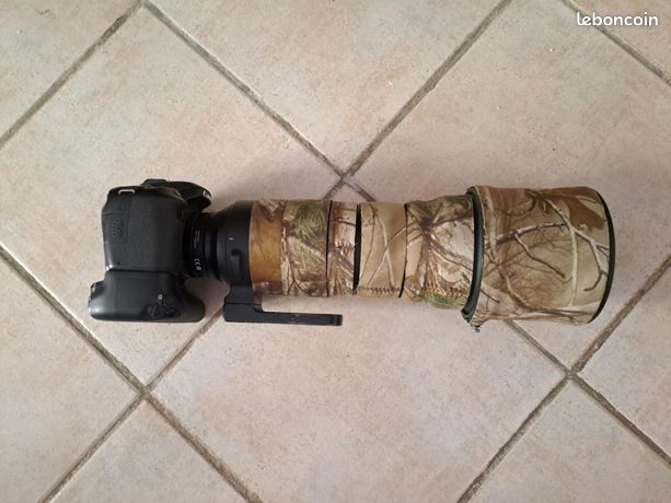 Objectif monture canon 150 - 600 sigma Sport (Vente Mains propres)+ extender + grip + protection camouflage