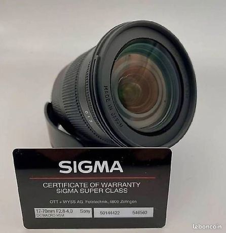Objectif Sigma 17-70 mm F2.8-4 DC Macro pour monture Sony A APS-C