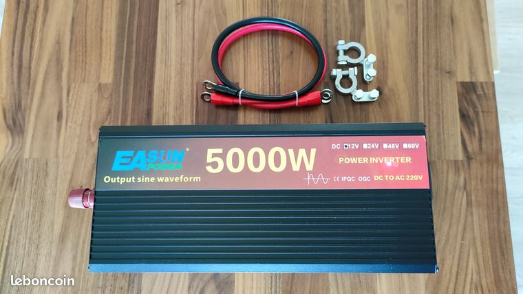 Onduleur convertisseur électrique transformateur de courant de 12v DC à 220v AC 5000 watts avec prise européenne 220V