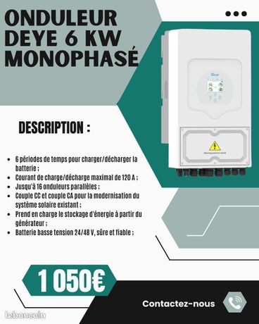 Onduleur hybride DEYE 6kW Neuf sous garantie