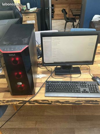 Ordinateur Gaming entré de gamme + clavier souris + écran + cable, tour gamer
