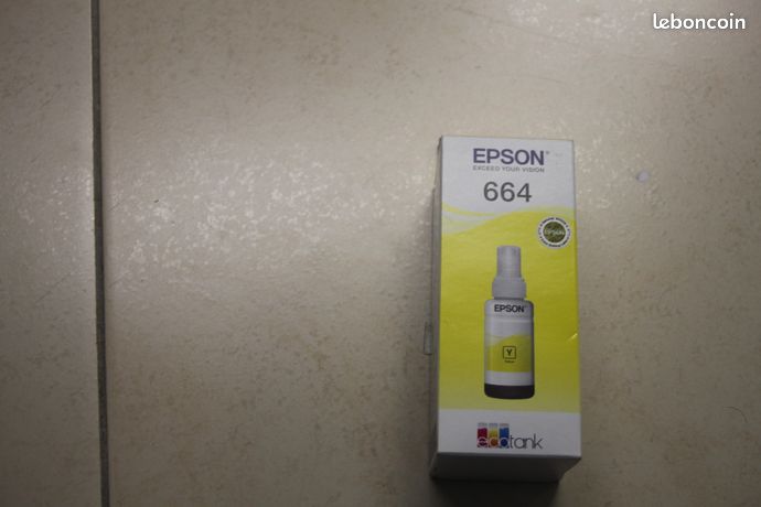 Original Epson Encre Cartouche T664 Jaune pour Ecotank
