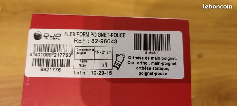 Orthèse Donjoy Flexiform Poignet-Pouce M/L