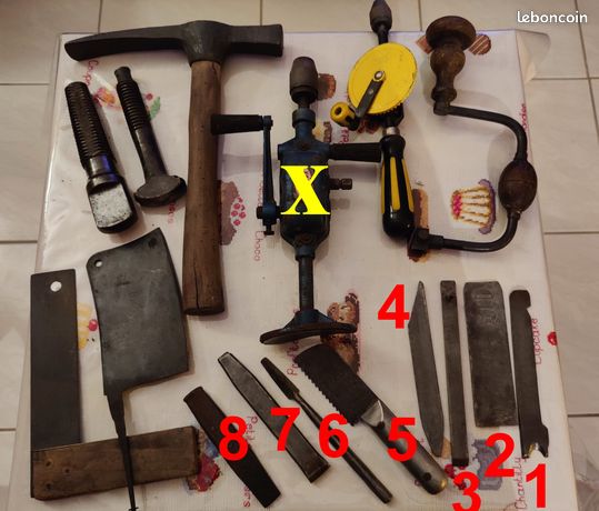 Outils anciens divers métier du bois