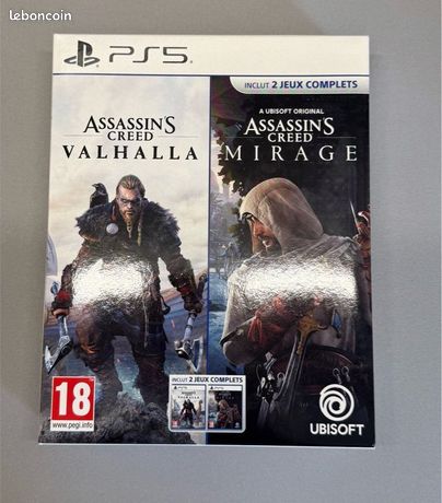 Pack 2 Jeux PS5 Assassins Creed Valhalla & Mirage