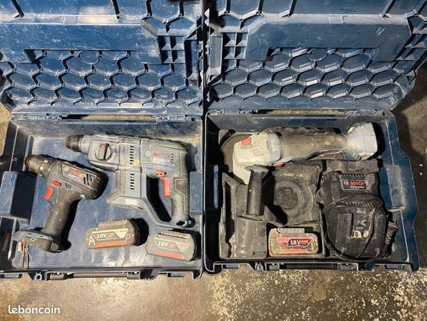 Pack Bosch perforateur meuleuse visseuse batteries chargeur