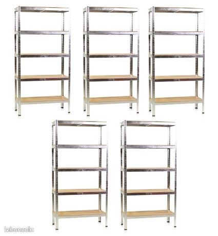 PACK de 5 étagères professionnel lot 5 étagères charge lourde