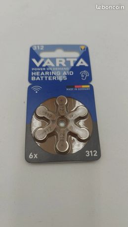 Pack de 6 Piles auditives Varta 312 PR41 1.45V