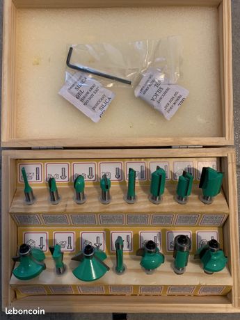 Pack fraises fraise défonceuse carbure tungstène coffret bois lame revêtement antioxydant tube vis