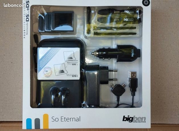 Pack housse pochette noire eternal avec accessoires pour 3ds dslite dsi