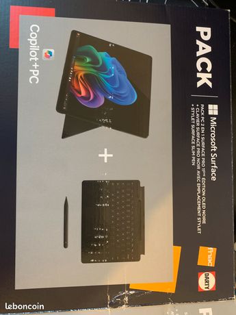 Pack PC 2 en 1 Surface Pro 11ème Edition 13" Copilot+ 16 Go/512 Go SSD+ Clavier Surface Pro Noir avec emplacement stylet + Stylet Surface Slim Pen