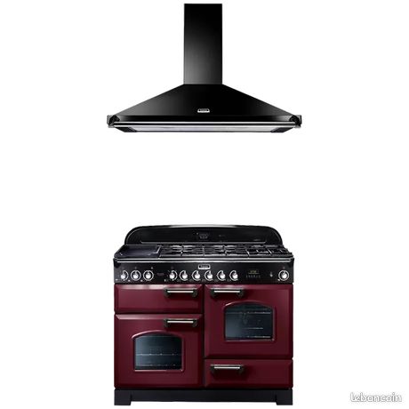 Pack piano Falcon Classic Deluxe 110cm rouge airelle & chrome avec hotte noire