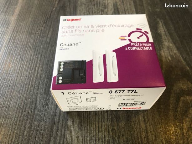 Pack prêt à poser créer un va et vient sans fil et sans pile Celiane Legrand Netatmo 067777L