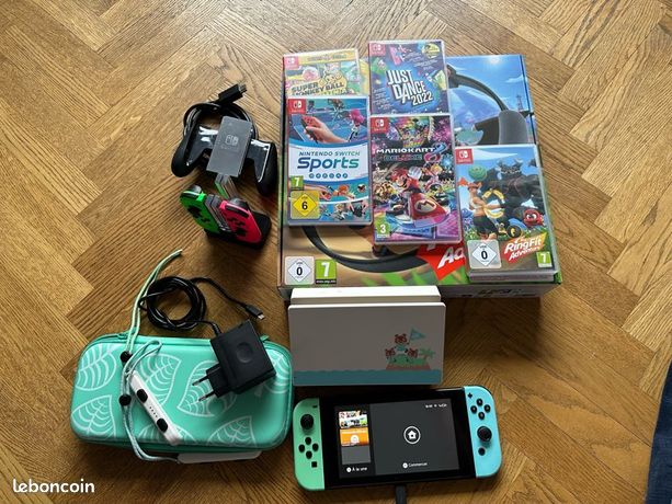 Pack switch Animal Crossing + RingFit + 5 jeux