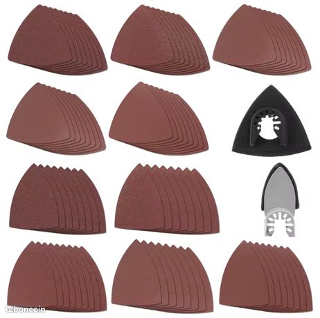 Pack Tampons de Ponçage en Papier de Verre pour Fein Bosch Dremel Makita Multi-Outils 60 80 120 180 240 Grains 82 Pièces outils multifonctions multi-tool