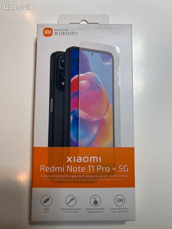 Pack Xiaomi Coque arrière semi- rigide +Protège-écran en Verre Trempé pour Xiaomi Redmi Note 11 Pro+ 5G