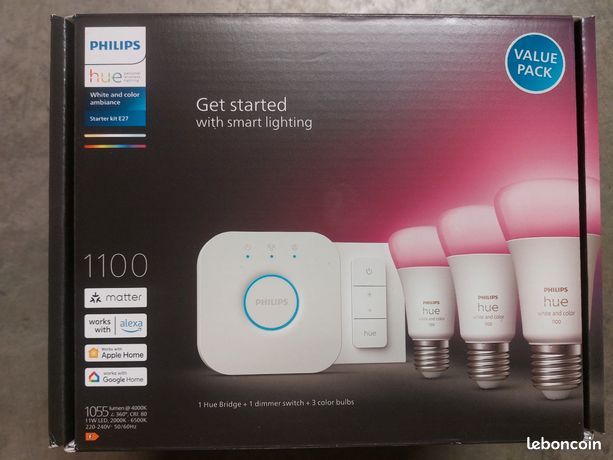 Pack philips hue pont + interrupteur + 3 ampoules