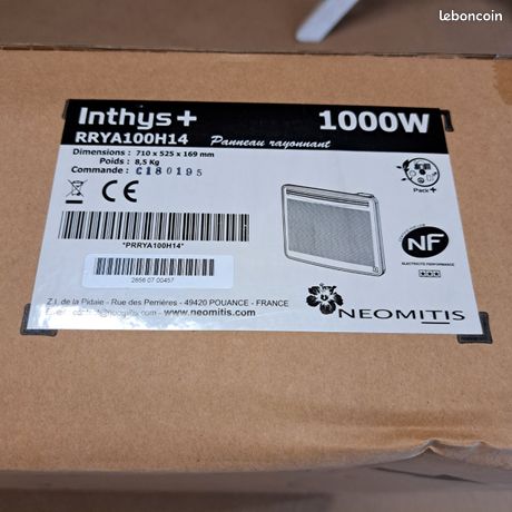 Panneau rayonnant / chauffage 1000w voir photos Dim 710x525x169mmA venir récupérer sur placeQuantité dispo 2. l'unité
