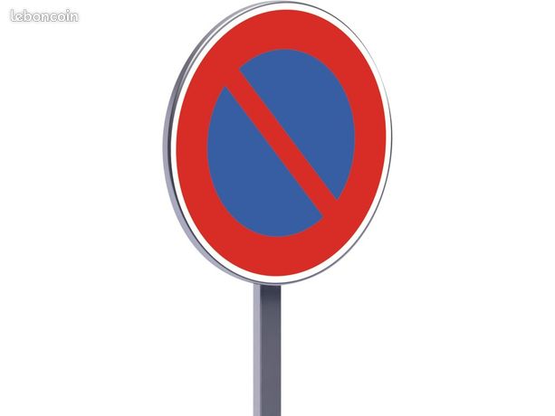 Panneau Stationnement interdit B6a1 en diamètre 850 mm en Métal