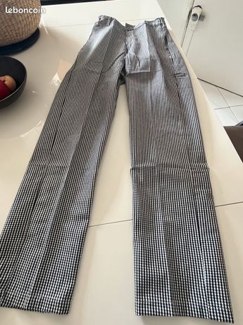 Pantalon cuisinier pied de poule taille 34