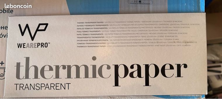 Papier thermique transparent coiffure