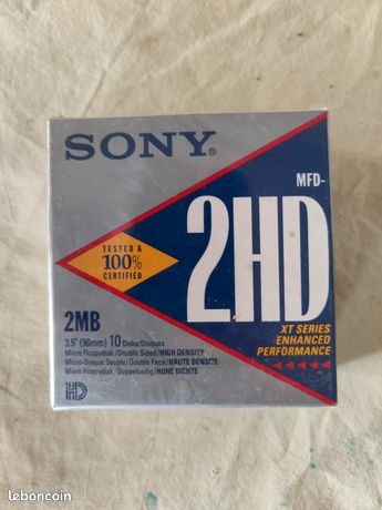 de 10 disquettes 3,5pouce de 2 MB Sony