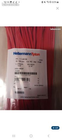 Paquets de 100 rilsans hellermanntyton 270mmx4.6mm