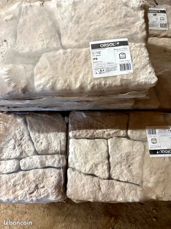 Parement pierre reconstituée manoir Orsol