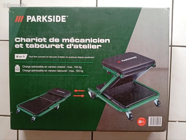 Parkside Chariot de mécanicien et tabouret d'atelier