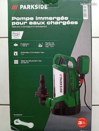 Parkside Pompe immergée pour eaux chargées Neuve puissance 1100 Watts