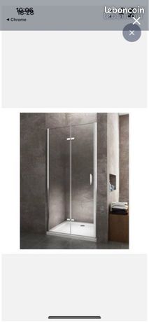Paroi de douche L90 pivotante et pliante sans seuil réf Larenco AKW haut de gamme PMR