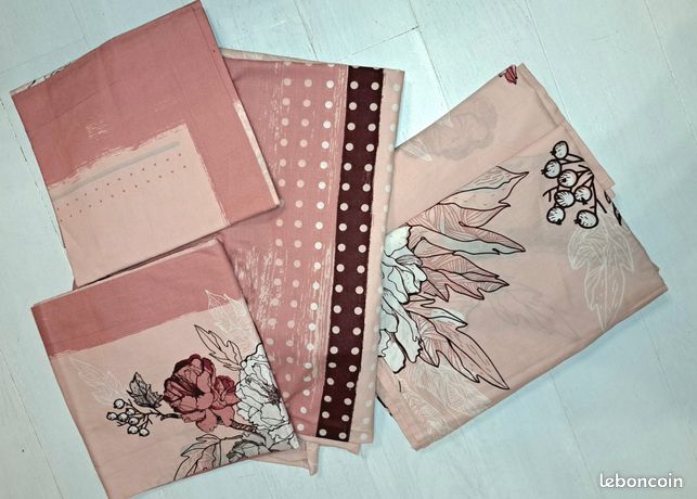 PARURE DE LIT 2 personnes Linge de maison COLOMBINE- Grande taille