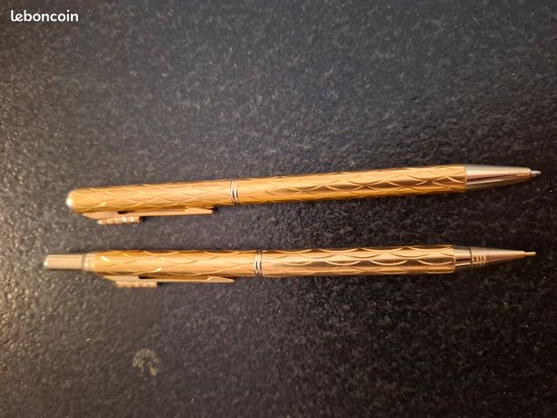 Parure de stylo porte mine et stylo doré