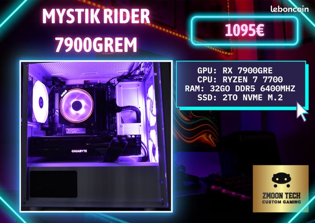 PC Gamer RX 7900GRE / R7 7700 /32GO DDR5/ 2TO NVME