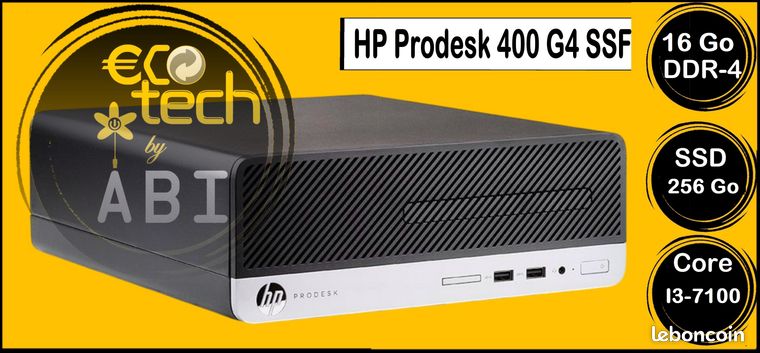 PC HP ProDesk 400 G4 SFF INTEL Core I3-7100 3.90 GHz - 16 Go DDR-4 - SSD 256Go - Win 11