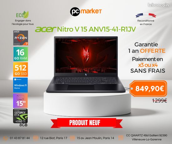 Pc portable acer Nitro V 15 ANV15-41-R1V