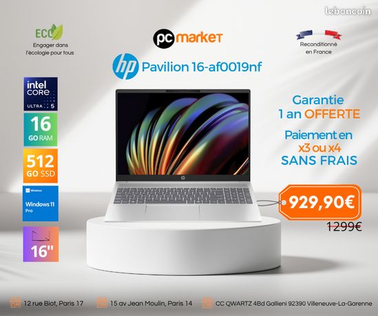 Pc portable HP Pavilion 16-af0019nf