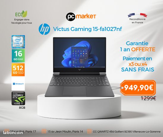 Pc portable HP Victus Gaming 15-fa1027nf