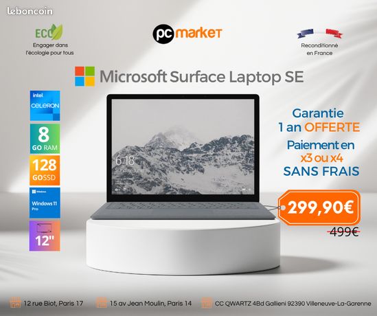 Pc portable I Microsoft Surface Laptop SE